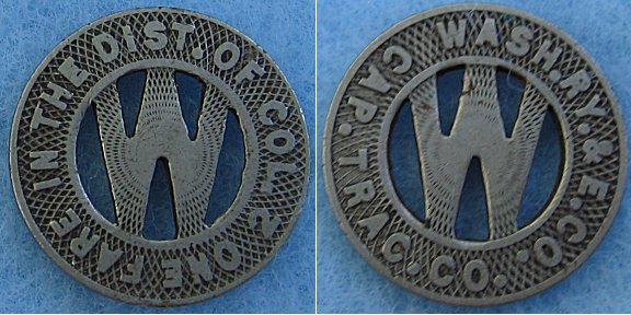 A Capital Traction fare token.  Photo from Wikipedia.